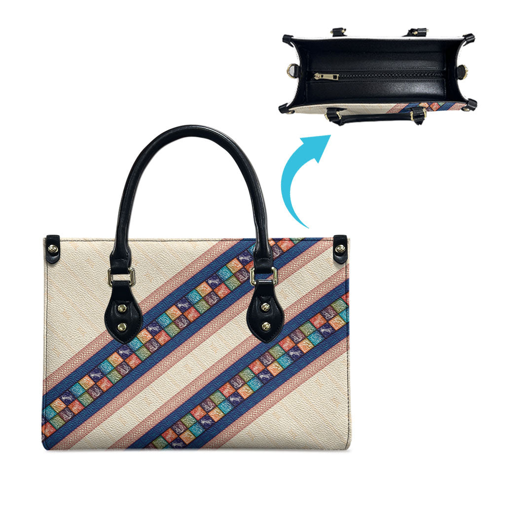 Zimbabwe Heritage Leather Bag Screen Print Animals Motif