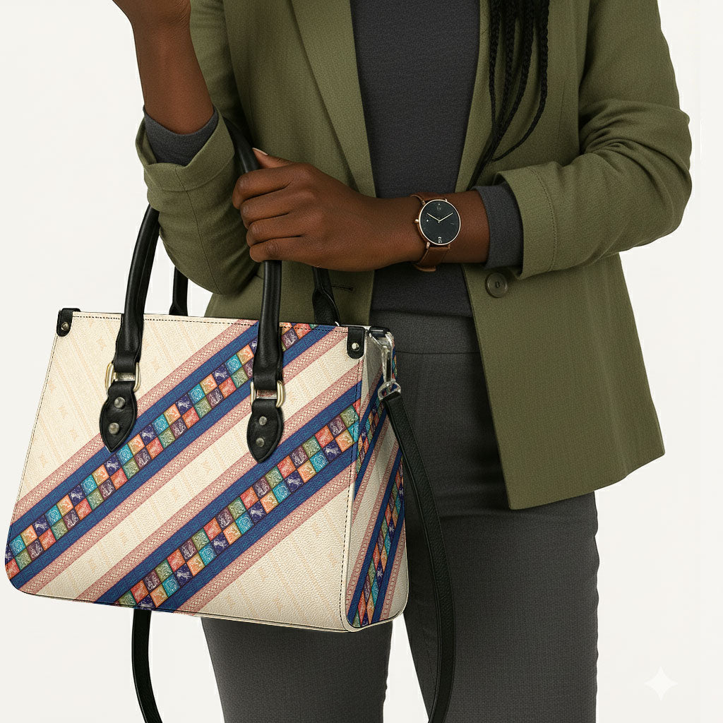 Zimbabwe Heritage Leather Bag Screen Print Animals Motif