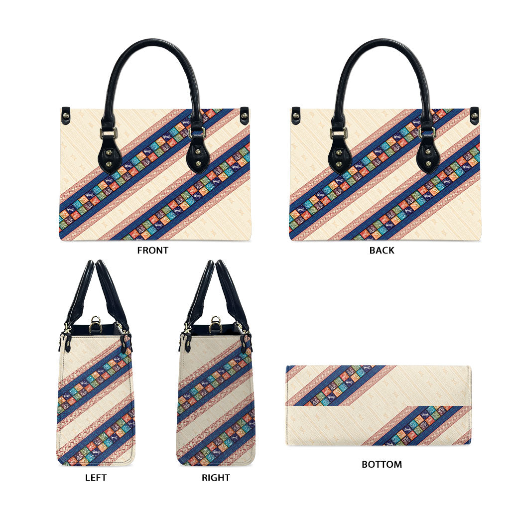 Zimbabwe Heritage Leather Bag Screen Print Animals Motif