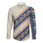 Zimbabwe Heritage Long Sleeve Button Shirt Screen Print Animals Motif