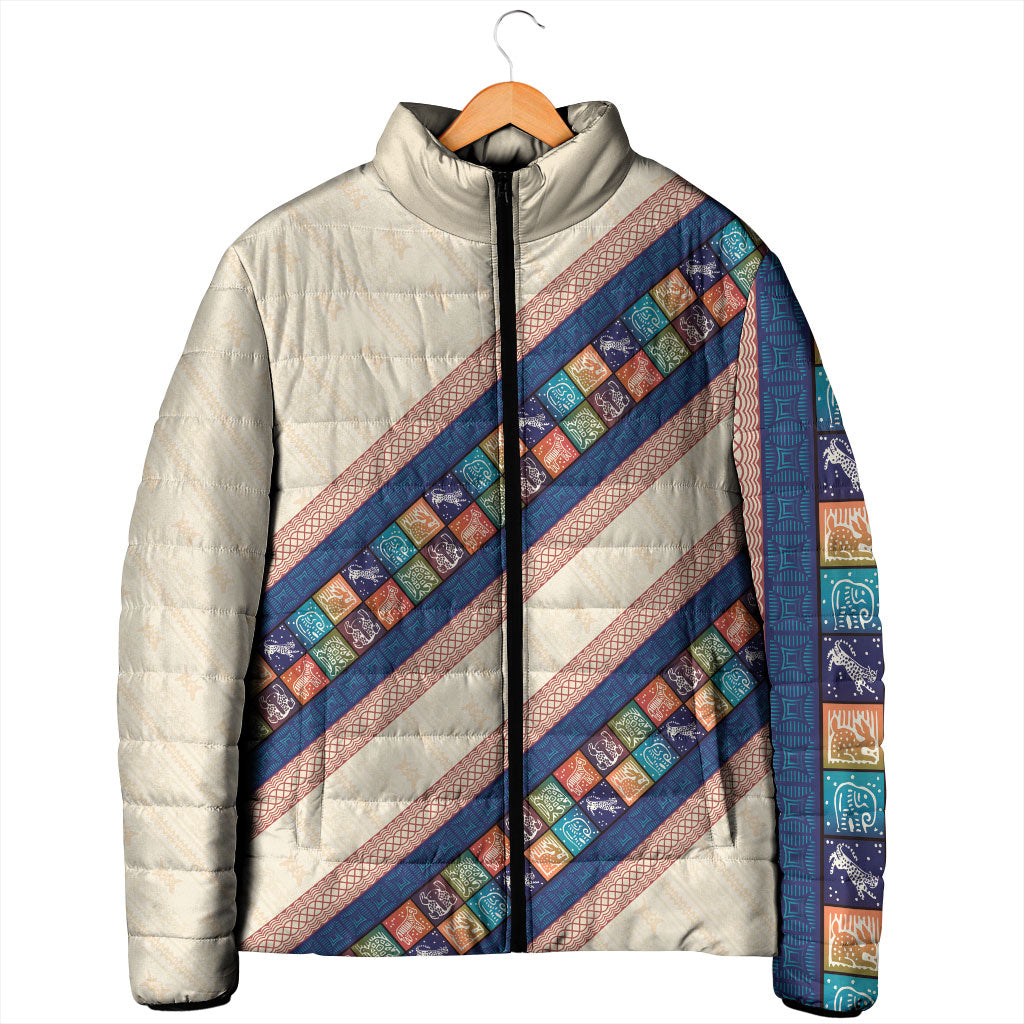Zimbabwe Heritage Padded Jacket Screen Print Animals Motif