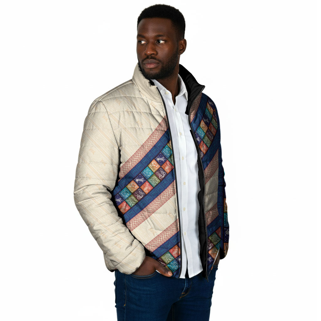 Zimbabwe Heritage Padded Jacket Screen Print Animals Motif