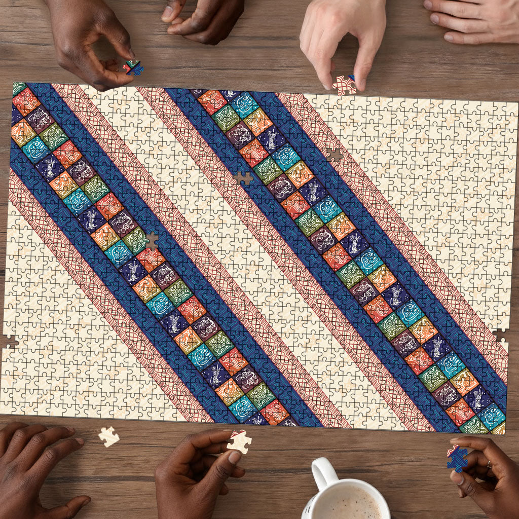 Zimbabwe Heritage Puzzle Screen Print Animals Motif