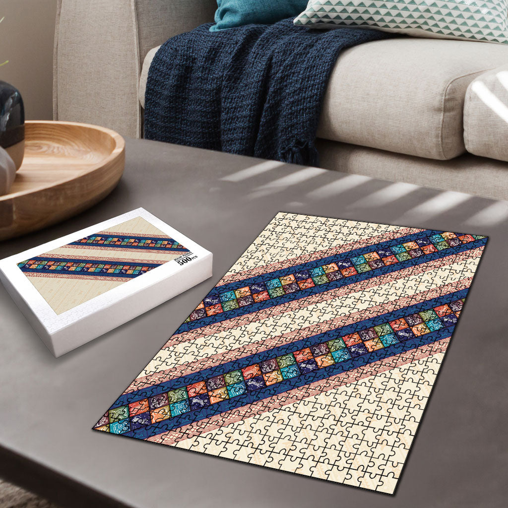 Zimbabwe Heritage Puzzle Screen Print Animals Motif