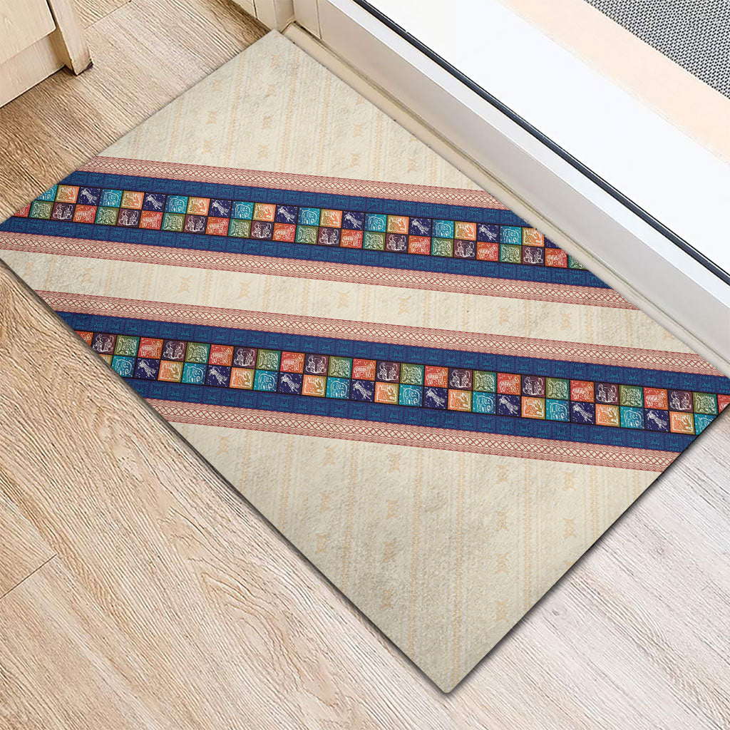 Zimbabwe Heritage Rubber Doormat Screen Print Animals Motif