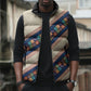 Zimbabwe Heritage Sleeveless Puffer Jacket Screen Print Animals Motif