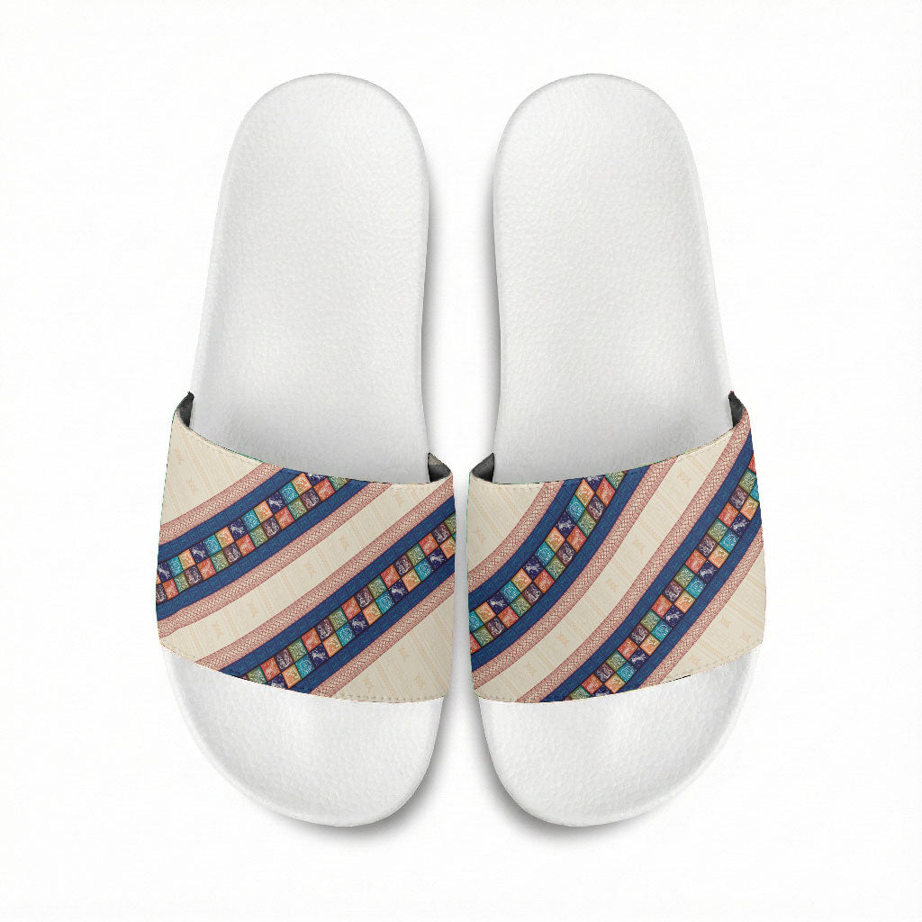 Zimbabwe Heritage Slide Sandals Screen Print Animals Motif