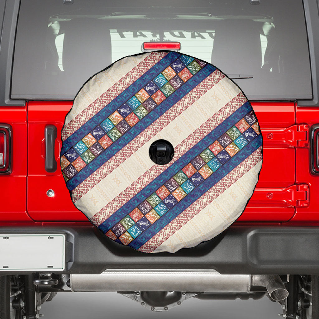 Zimbabwe Heritage Spare Tire Cover Screen Print Animals Motif