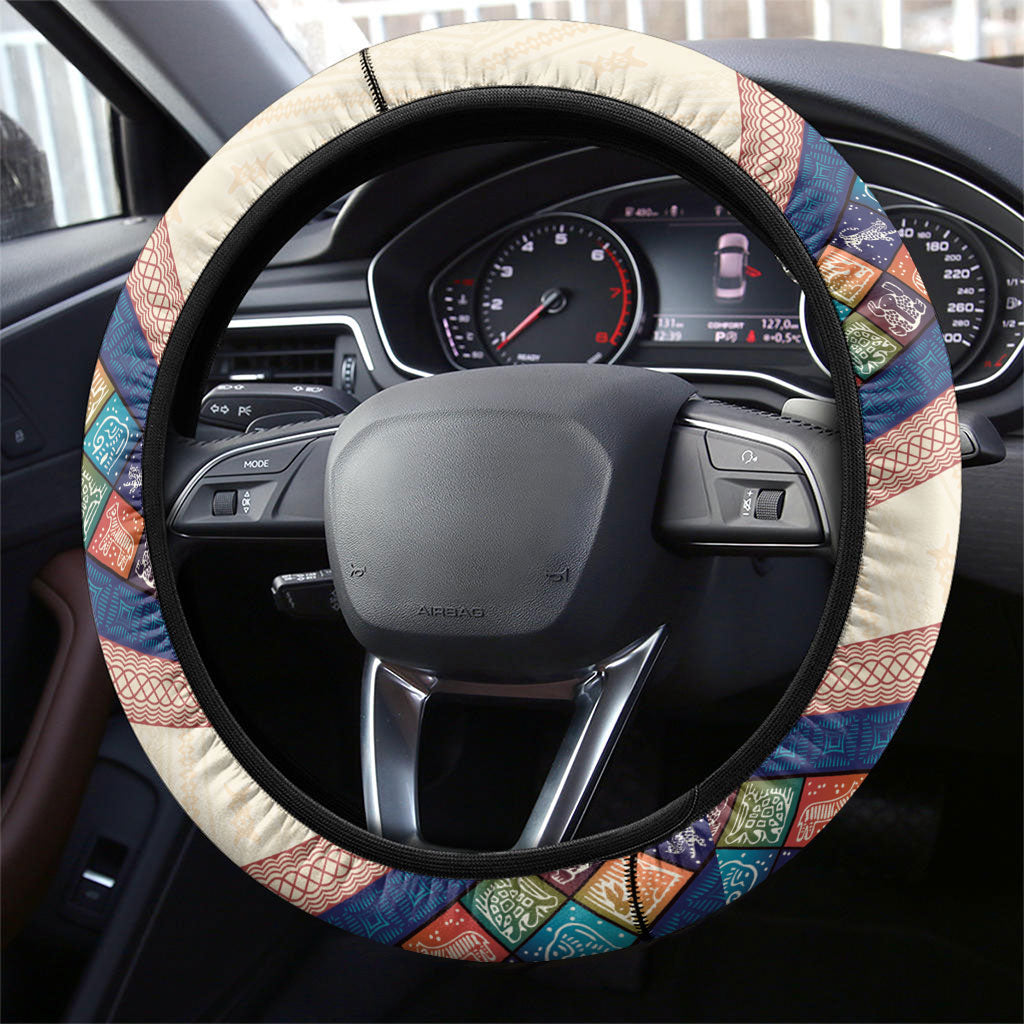 Zimbabwe Heritage Steering Wheel Cover Screen Print Animals Motif