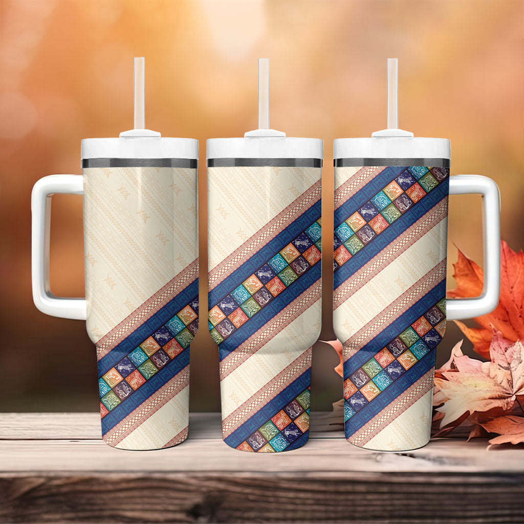 Zimbabwe Heritage Tumbler With Handle Screen Print Animals Motif
