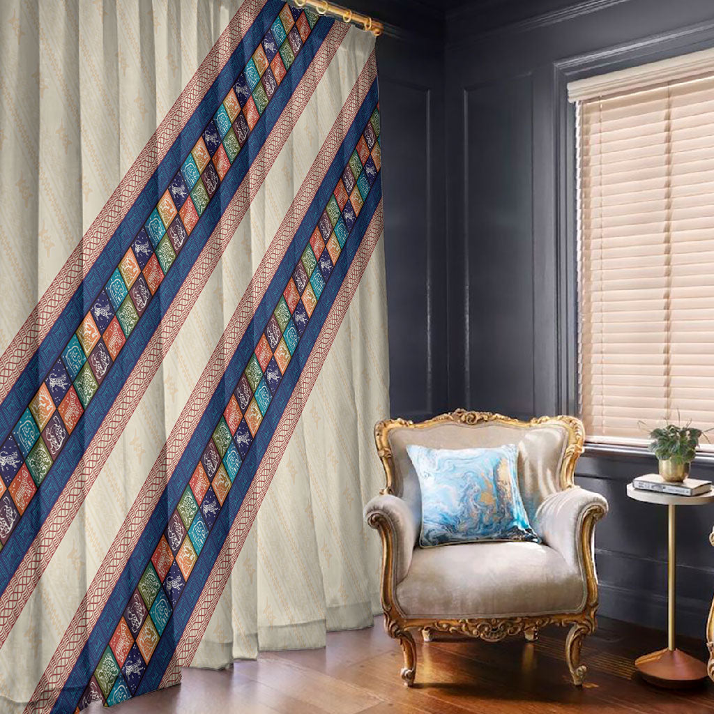 Zimbabwe Heritage Window Curtain Screen Print Animals Motif