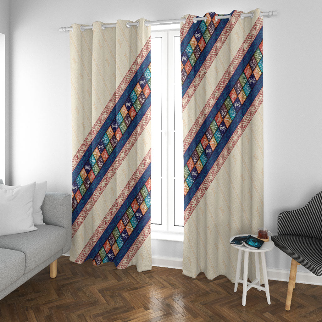 Zimbabwe Heritage Window Curtain Screen Print Animals Motif