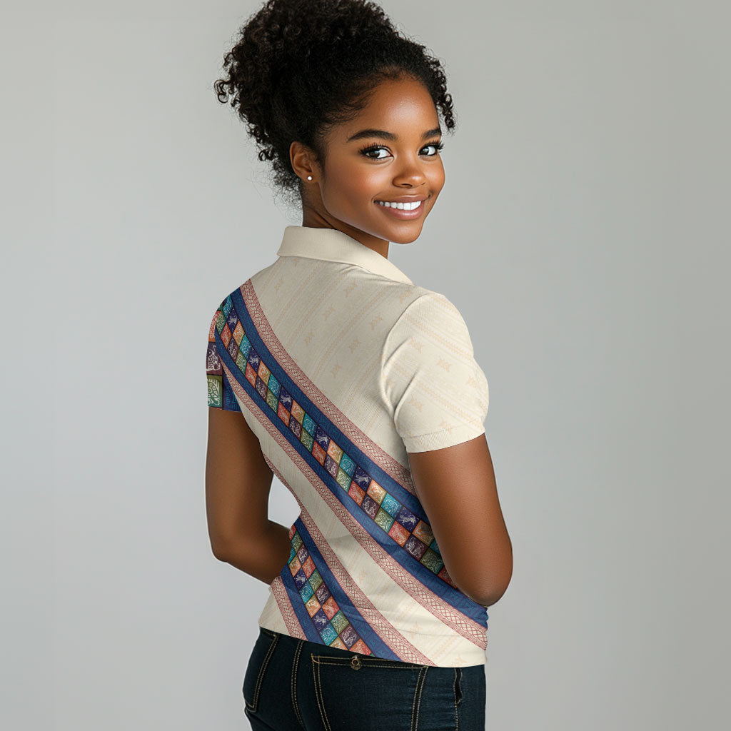 Zimbabwe Heritage Women Polo Shirt Screen Print Animals Motif