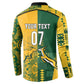 South Africa - Australia Rugby Custom Indigenous Motifs Button Sweatshirt Bokke Vs Wallabies