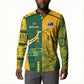 South Africa - Australia Rugby Custom Indigenous Motifs Button Sweatshirt Bokke Vs Wallabies