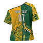 South Africa - Australia Rugby Custom Indigenous Motifs Cross Shoulder Shirt Bokke Vs Wallabies