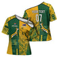 South Africa - Australia Rugby Custom Indigenous Motifs Cross Shoulder Shirt Bokke Vs Wallabies