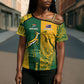 South Africa - Australia Rugby Custom Indigenous Motifs Cross Shoulder Shirt Bokke Vs Wallabies