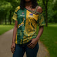 South Africa - Australia Rugby Custom Indigenous Motifs Cross Shoulder Shirt Bokke Vs Wallabies
