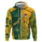 South Africa - Australia Rugby Custom Indigenous Motifs Hoodie Bokke Vs Wallabies