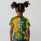 South Africa - Australia Rugby Custom Indigenous Motifs Kid T shirt Bokke Vs Wallabies