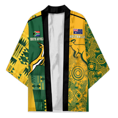 South Africa - Australia Rugby Custom Indigenous Motifs Kimono Bokke Vs Wallabies