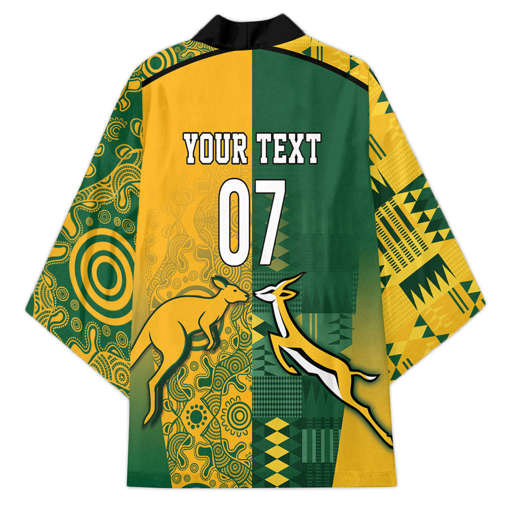 South Africa - Australia Rugby Custom Indigenous Motifs Kimono Bokke Vs Wallabies