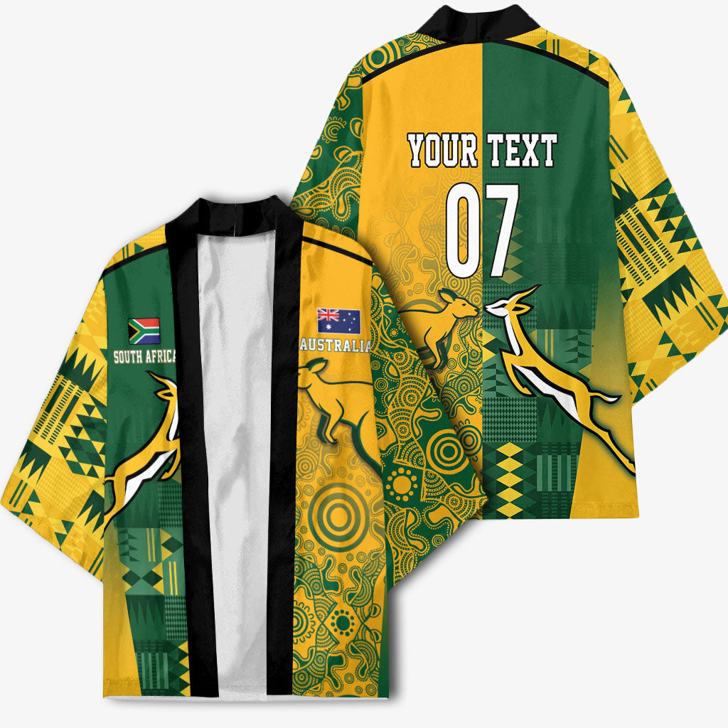 South Africa - Australia Rugby Custom Indigenous Motifs Kimono Bokke Vs Wallabies