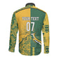 South Africa - Australia Rugby Custom Indigenous Motifs Long Sleeve Button Shirt Bokke Vs Wallabies