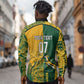 South Africa - Australia Rugby Custom Indigenous Motifs Long Sleeve Button Shirt Bokke Vs Wallabies