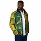 South Africa - Australia Rugby Custom Indigenous Motifs Padded Jacket Bokke Vs Wallabies