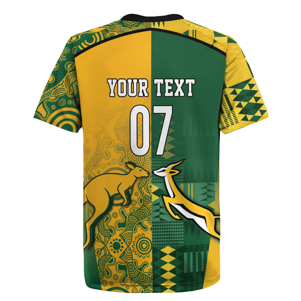 South Africa - Australia Rugby Custom Indigenous Motifs Rugby Jersey Bokke Vs Wallabies