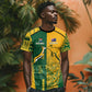 South Africa - Australia Rugby Custom Indigenous Motifs T shirt Bokke Vs Wallabies