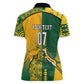 South Africa - Australia Rugby Custom Indigenous Motifs Women Polo Shirt Bokke Vs Wallabies