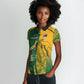 South Africa - Australia Rugby Custom Indigenous Motifs Women Polo Shirt Bokke Vs Wallabies