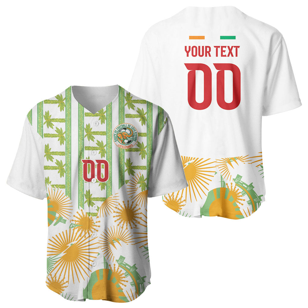 Custom Ivory Coast Heritage Elephants Never Fall Baseball Jersey