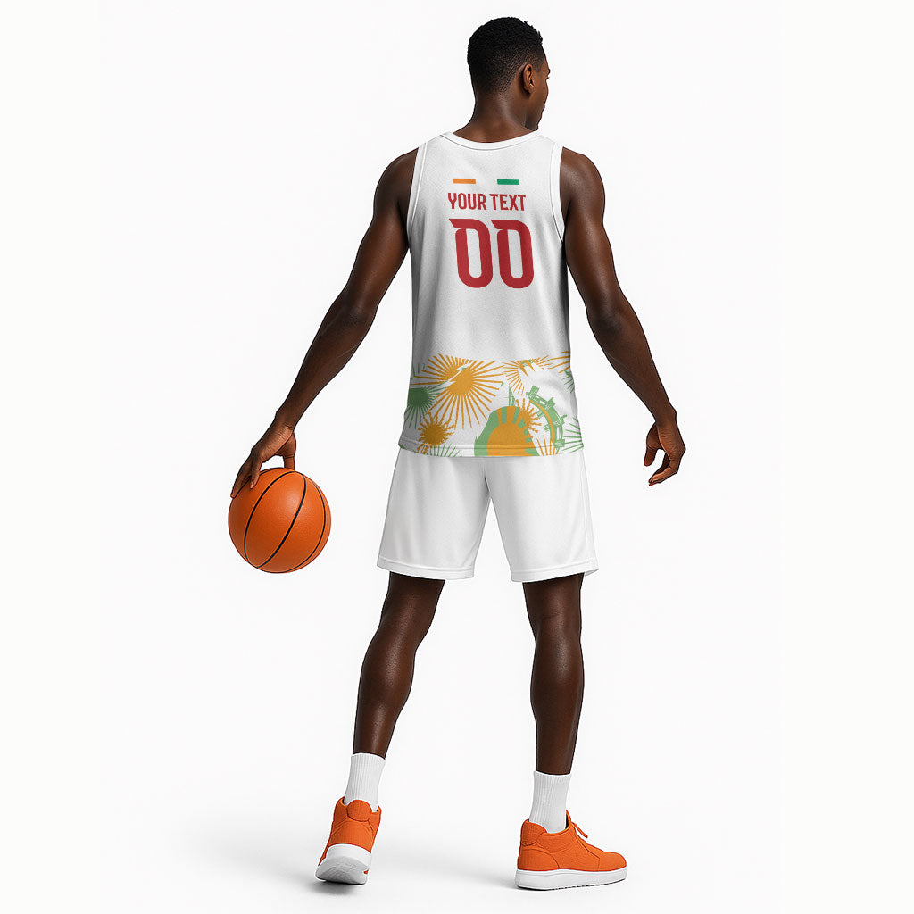 Custom Ivory Coast Heritage Elephants Never Fall Basketball Jersey