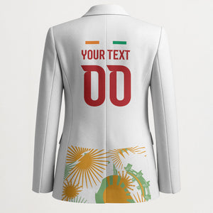 Custom Ivory Coast Heritage Elephants Never Fall Blazer