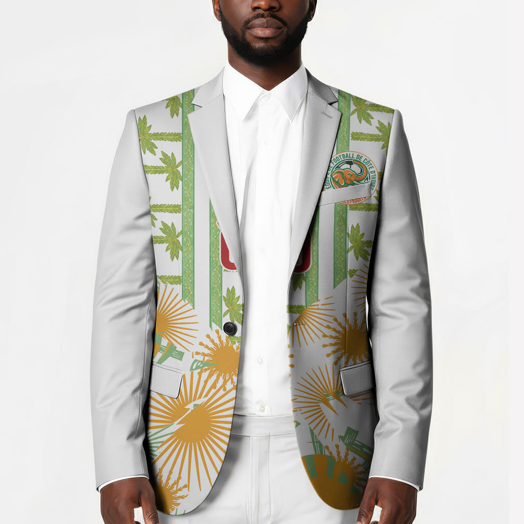 Custom Ivory Coast Heritage Elephants Never Fall Blazer