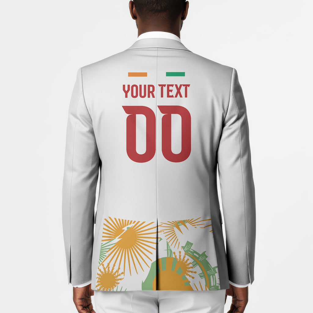 Custom Ivory Coast Heritage Elephants Never Fall Blazer