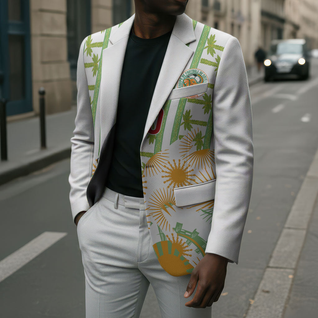 Custom Ivory Coast Heritage Elephants Never Fall Blazer