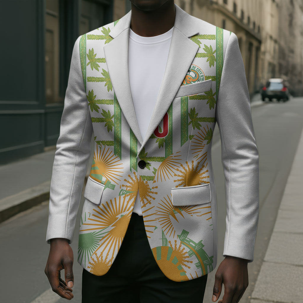 Custom Ivory Coast Heritage Elephants Never Fall Blazer
