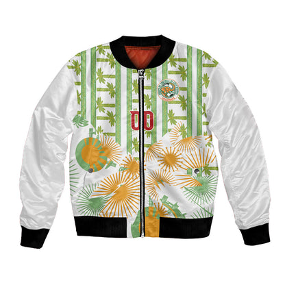 Custom Ivory Coast Heritage Elephants Never Fall Bomber Jacket