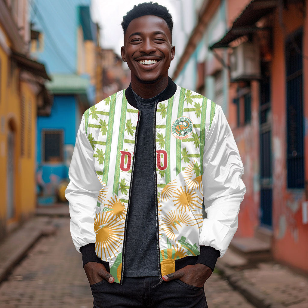 Custom Ivory Coast Heritage Elephants Never Fall Bomber Jacket