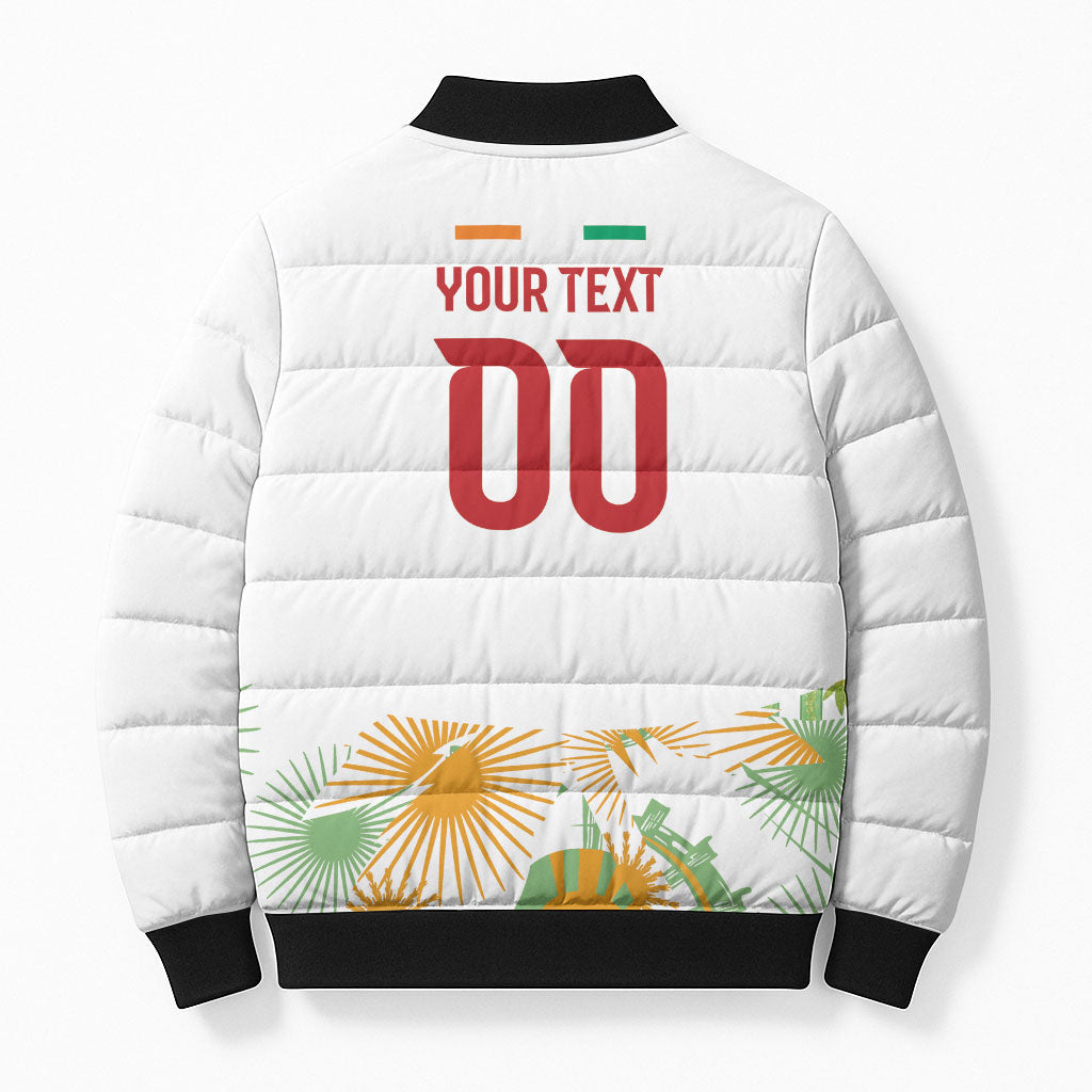 Custom Ivory Coast Heritage Elephants Never Fall Bomber Puffer Jacket