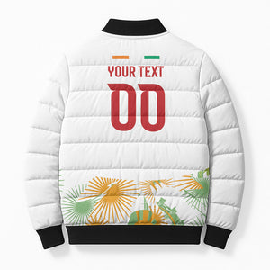 Custom Ivory Coast Heritage Elephants Never Fall Bomber Puffer Jacket
