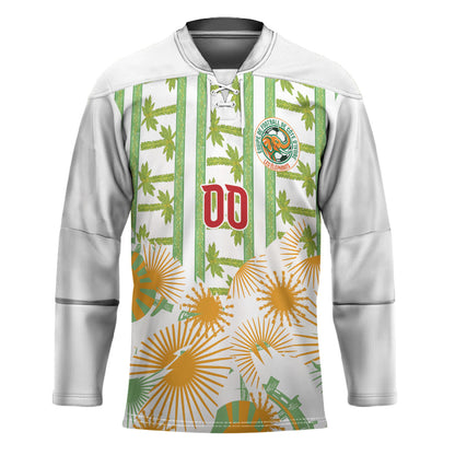 Custom Ivory Coast Heritage Elephants Never Fall Hockey Jersey