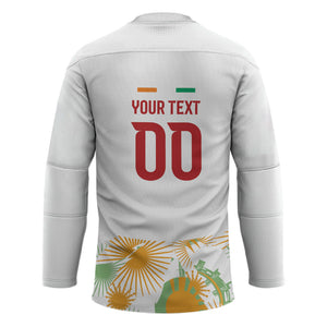Custom Ivory Coast Heritage Elephants Never Fall Hockey Jersey