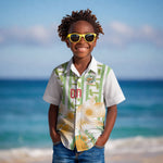 Custom Ivory Coast Heritage Elephants Never Fall Kid Hawaiian Shirt