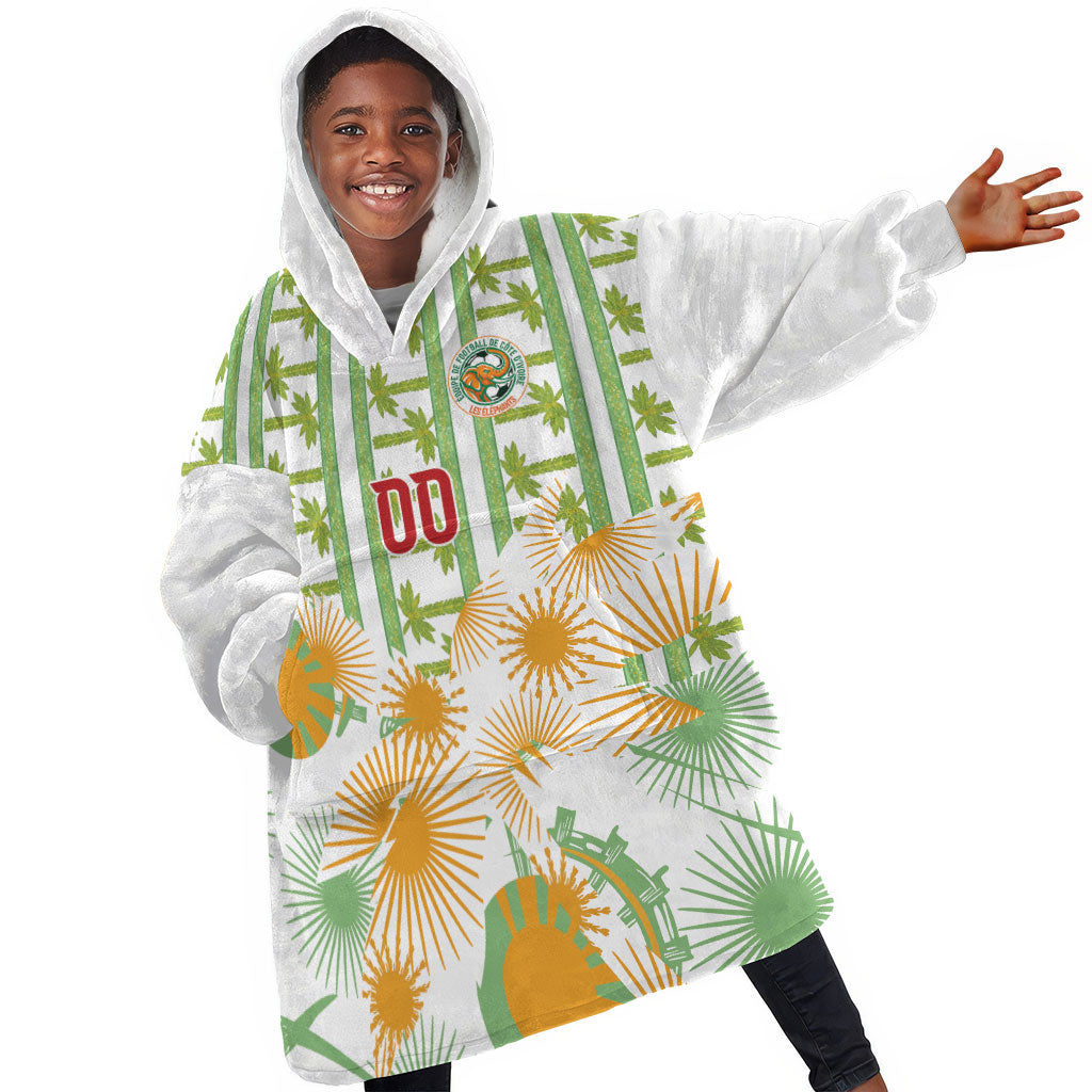 Custom Ivory Coast Heritage Elephants Never Fall Kid Wearable Blanket Hoodie
